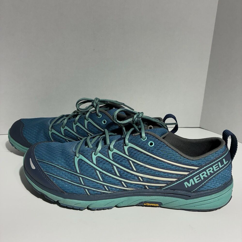 Merrell Womens Trail Running Shoes US 10 Saxony Blue Vibram Sole - Picture 2 of 9